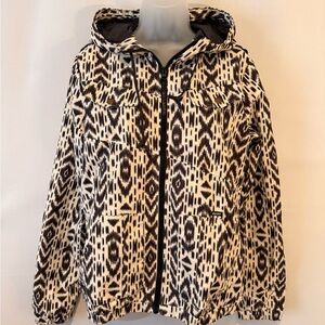 Volcom Black & White Abstract Print Rain Jacket